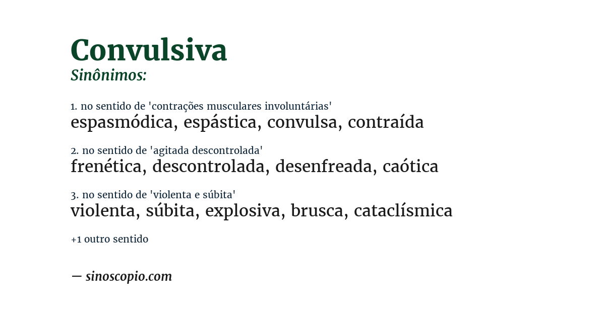 Sinônimo de convulsiva