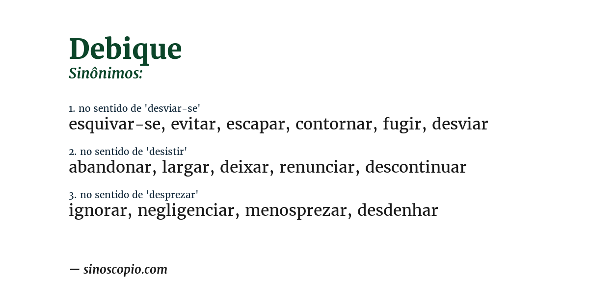 Sinônimo de debique