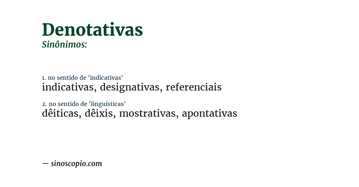 Sinônimo de denotativas