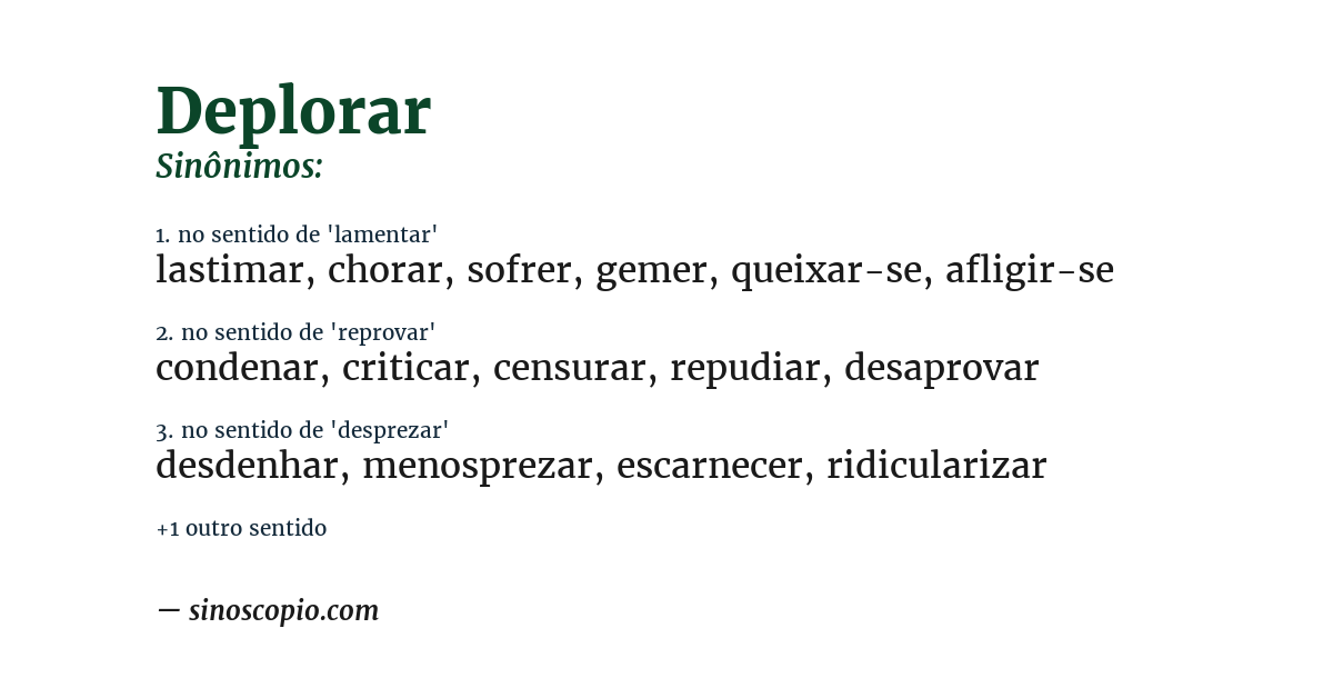 Sinônimo de deplorar