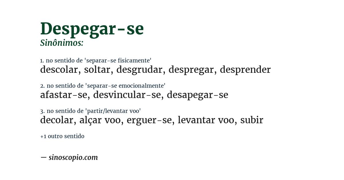 Sinônimo de despegar-se
