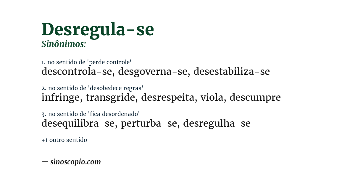 Sinônimo de desregula-se
