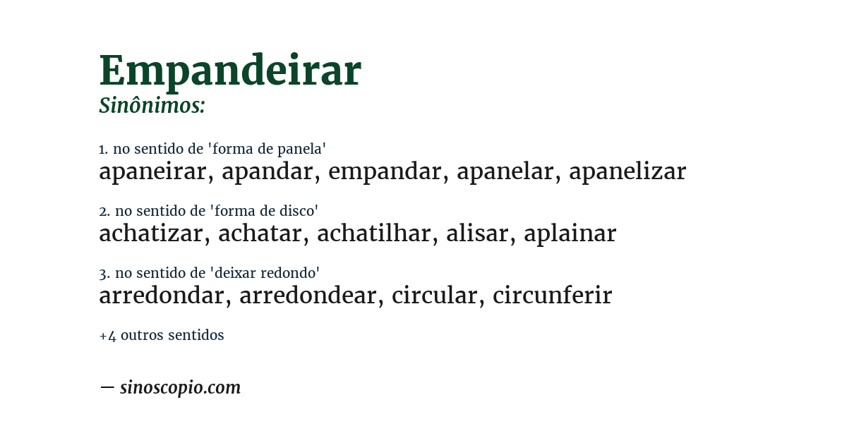 Sinônimo de empandeirar
