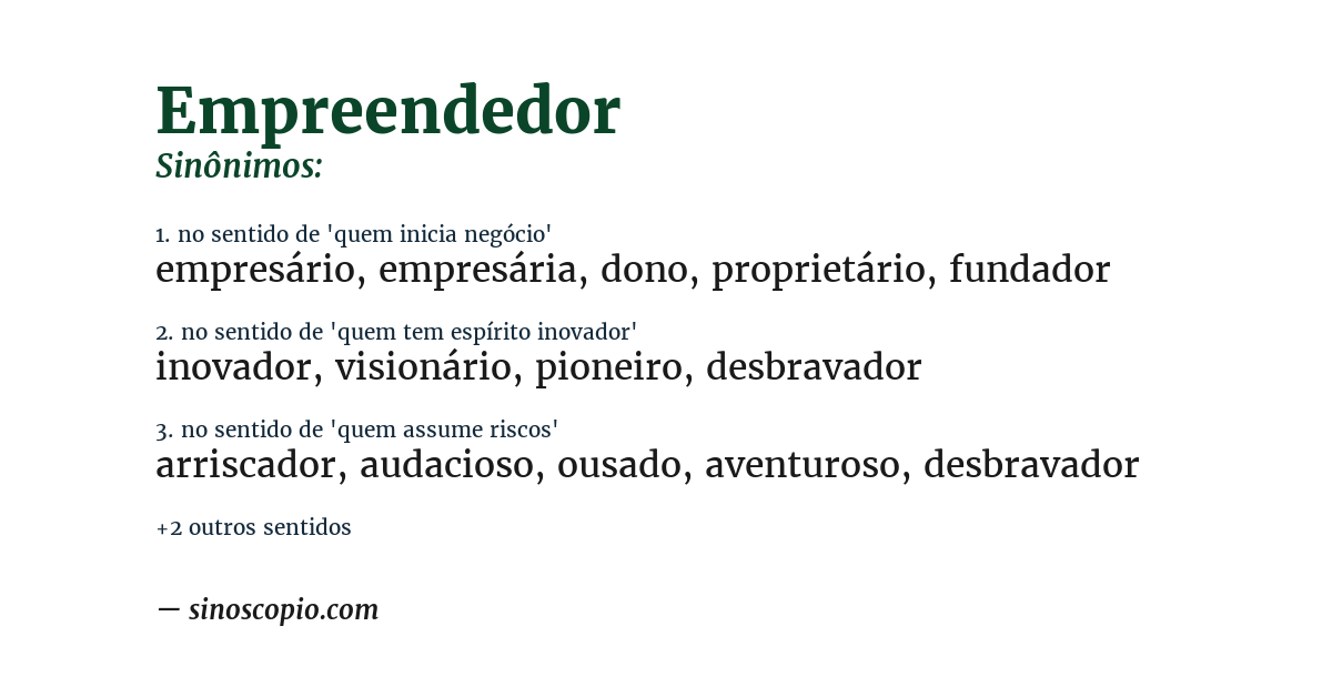 Sinônimo de empreendedor