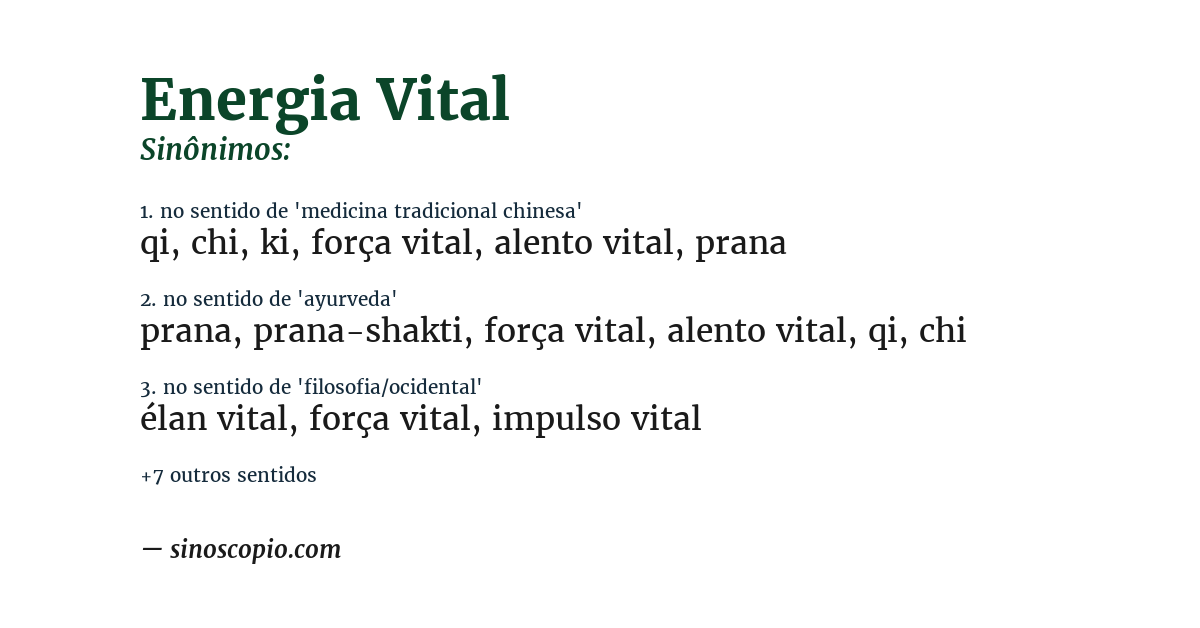 Sinônimo de energia vital