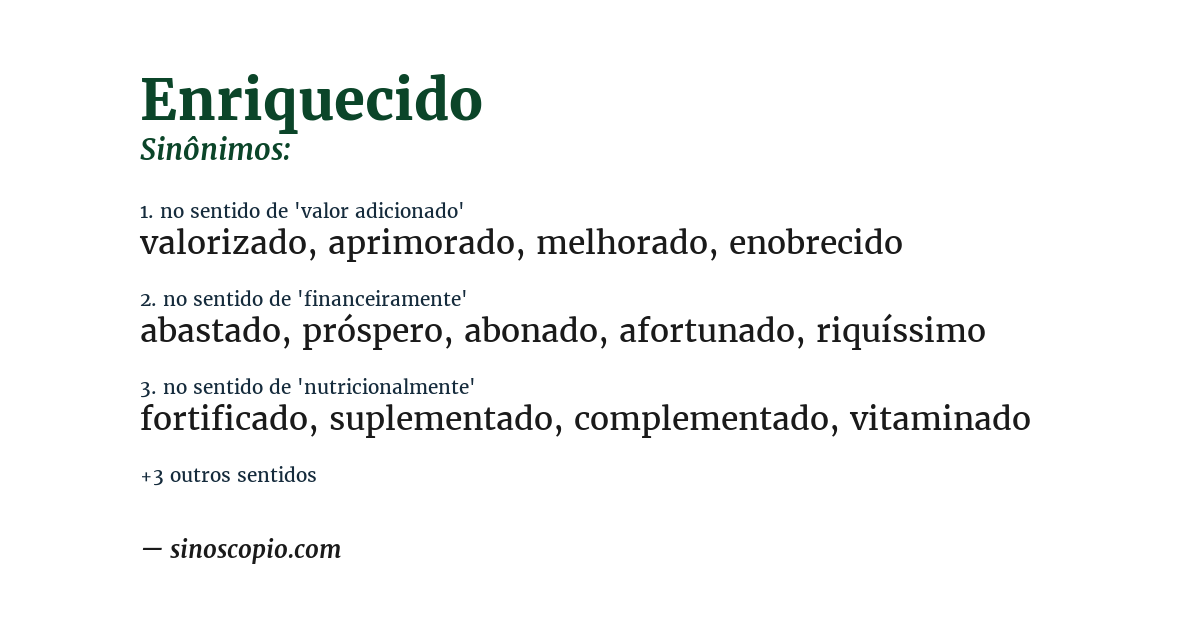 Sinônimo de enriquecido
