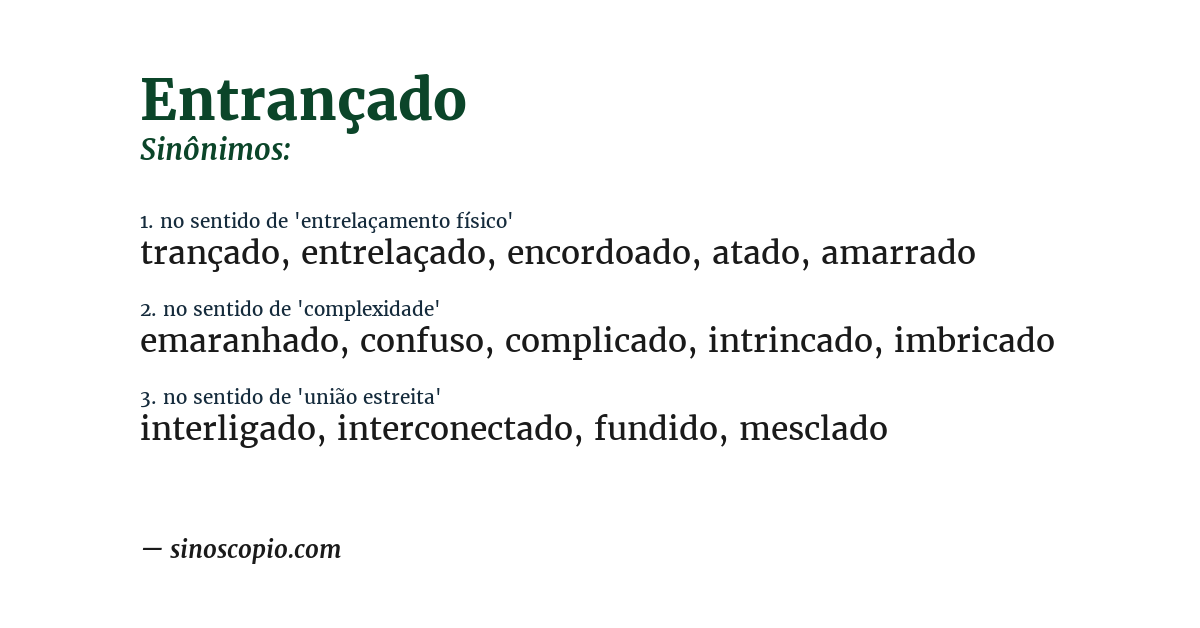 Sinônimo de entrançado