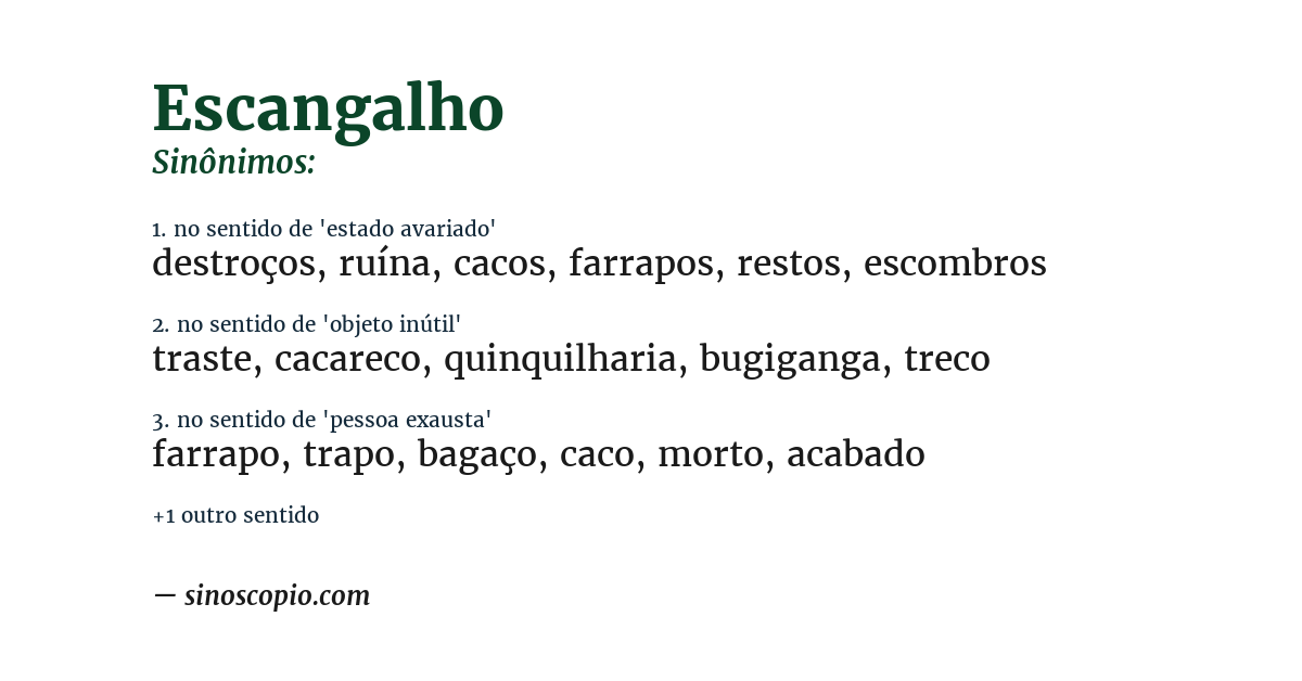 Sinônimo de escangalho