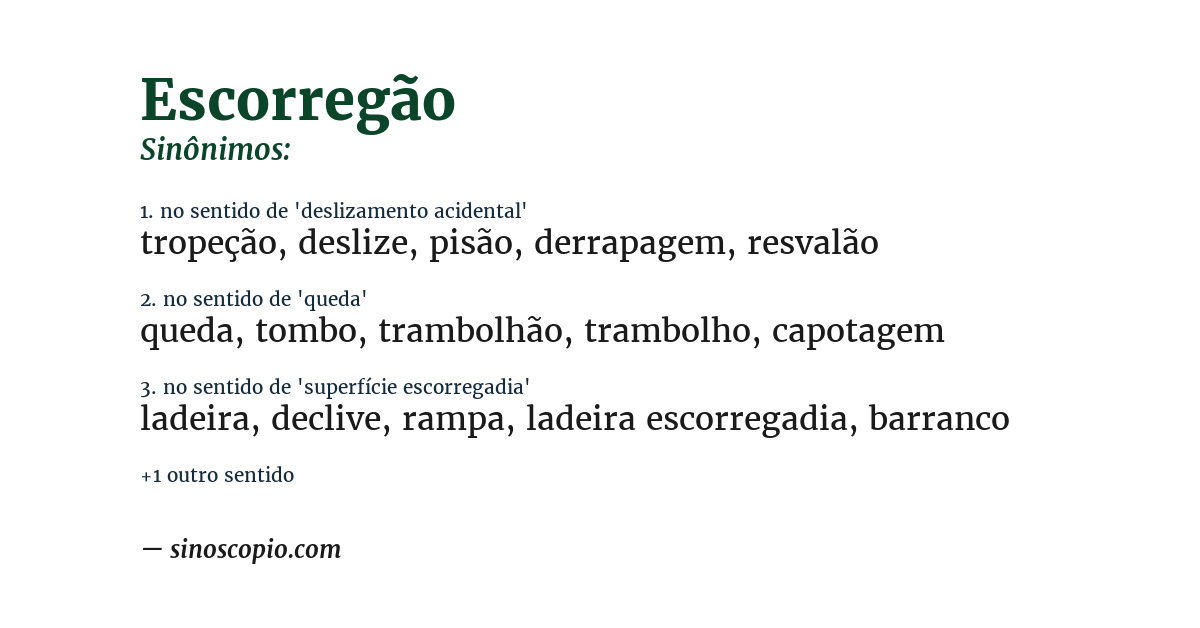 Sinônimo de escorregão