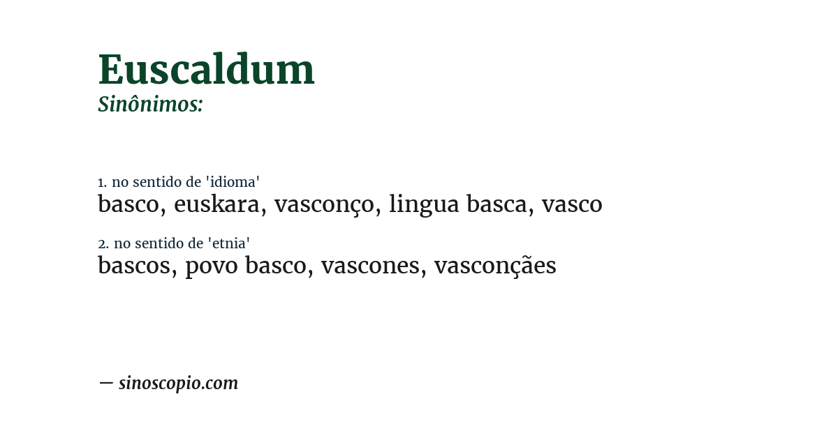 Sinônimo de euscaldum