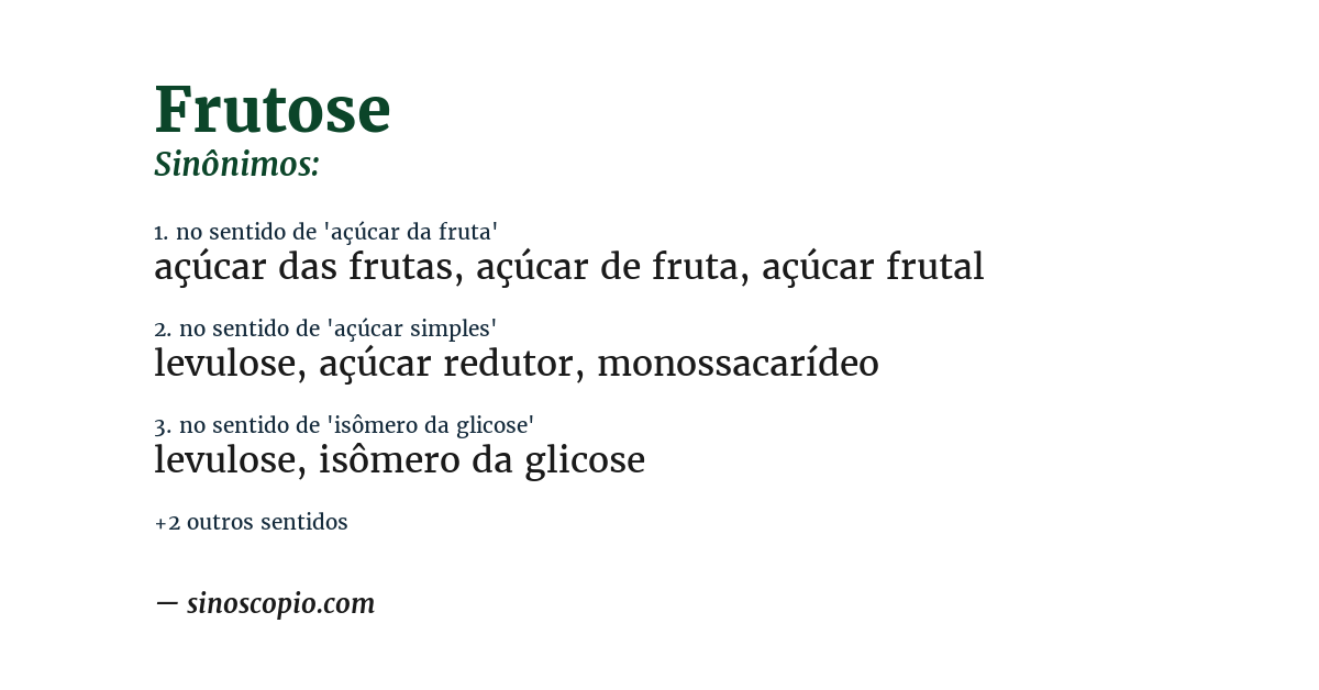 Sinônimo de frutose