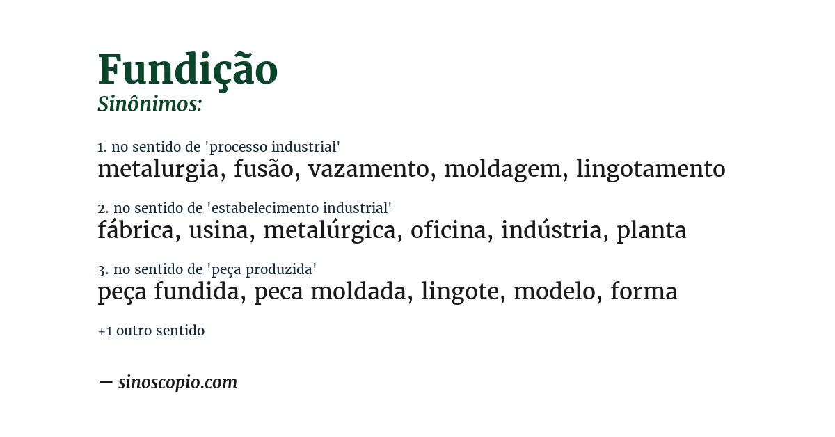 Sinônimo de fundição