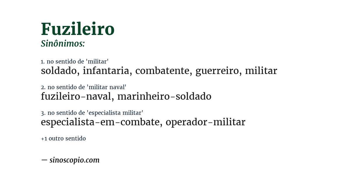 Sinônimo de fuzileiro