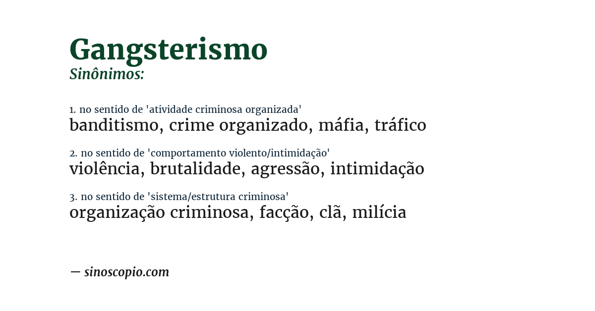 Sinônimo de gangsterismo