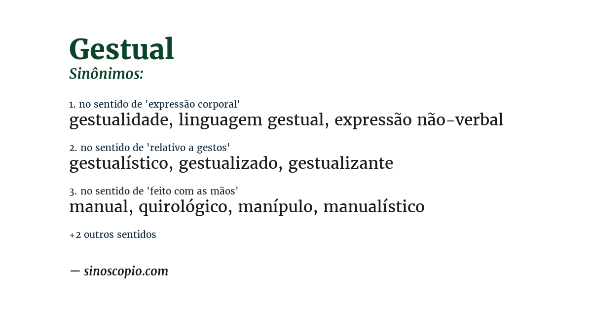 Sinônimo de gestual