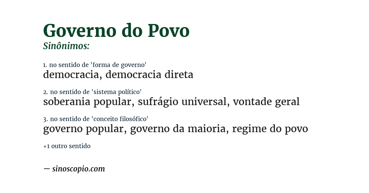 Sinônimo de governo do povo