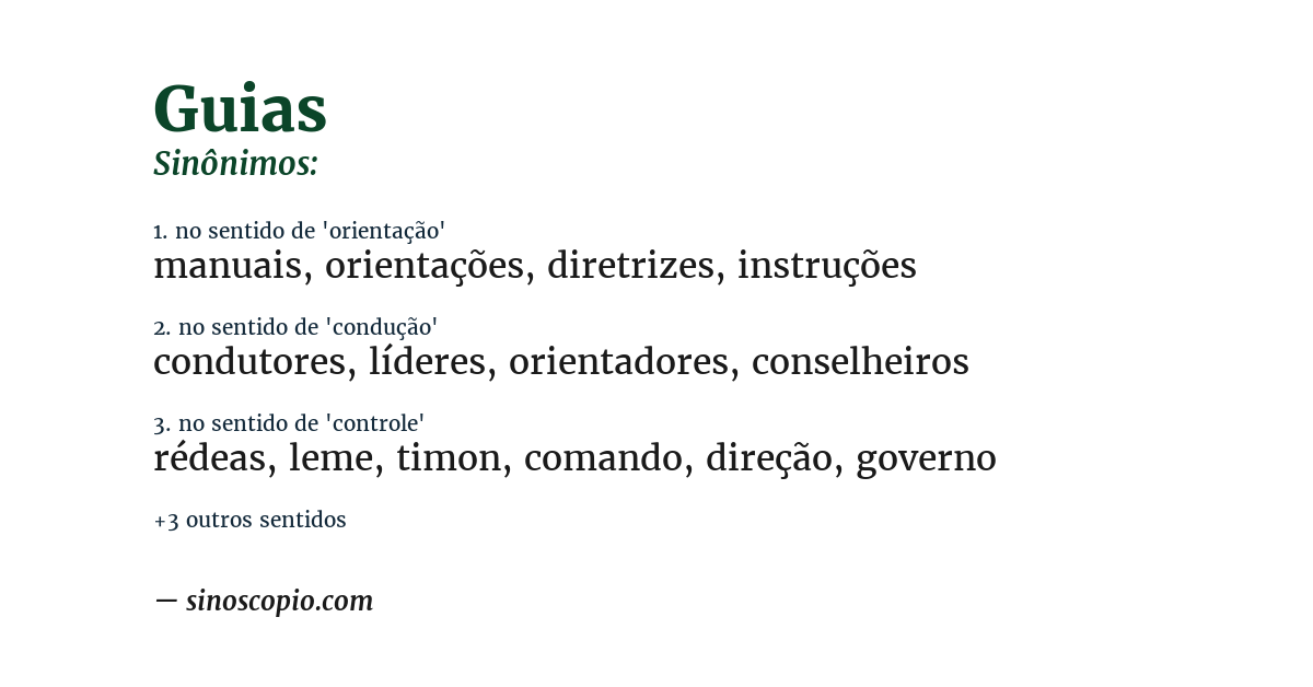 Sinônimo de guias