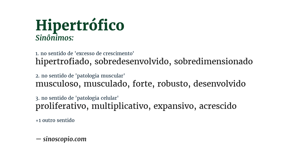 Sinônimo de hipertrófico
