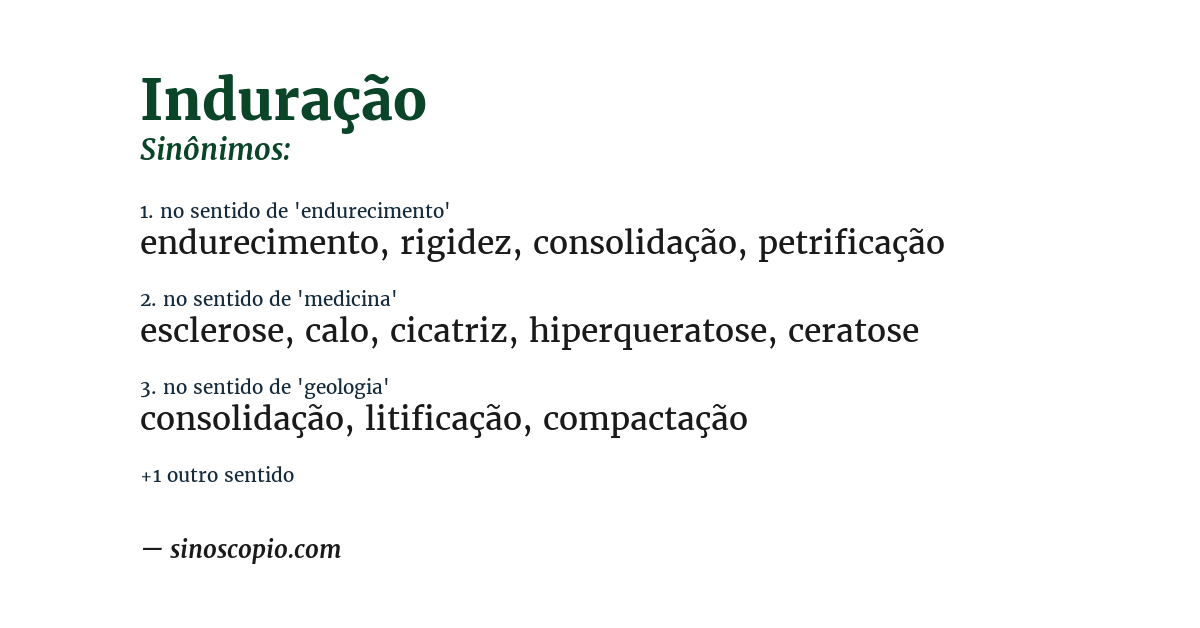 Sinônimo de induração