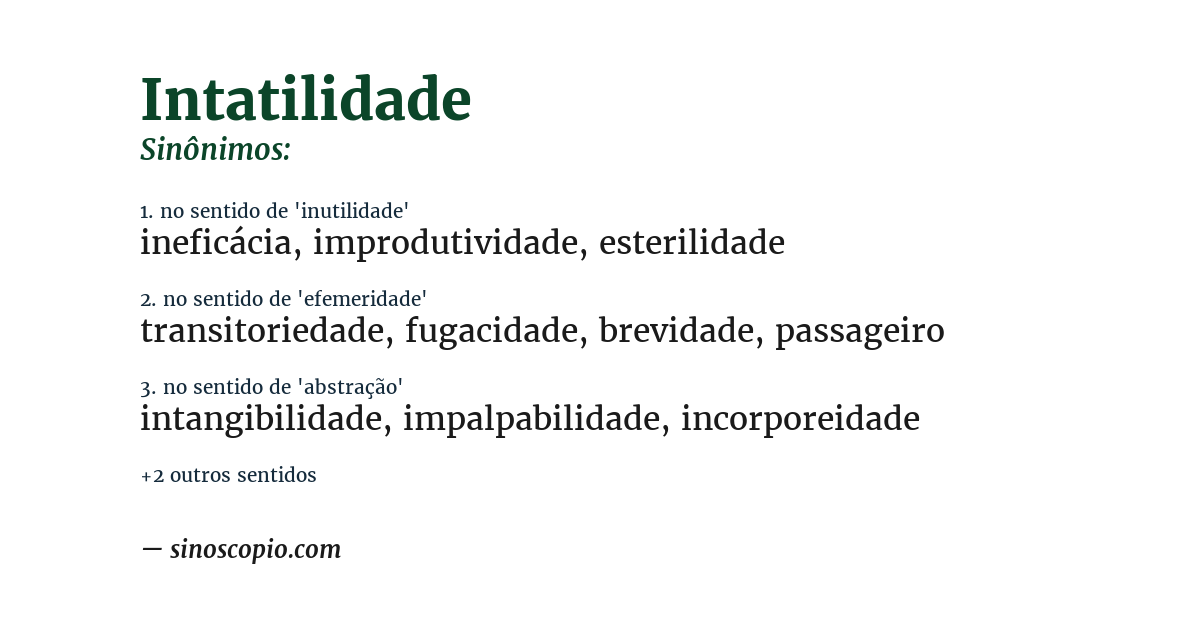 Sinônimo de intatilidade