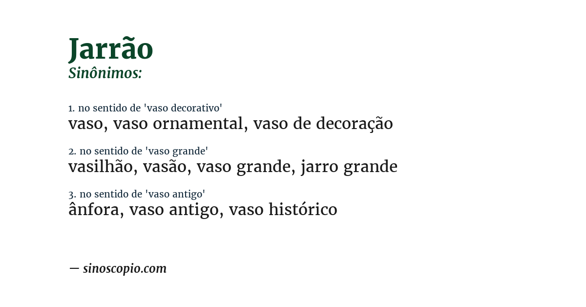 Sinônimo de jarrão