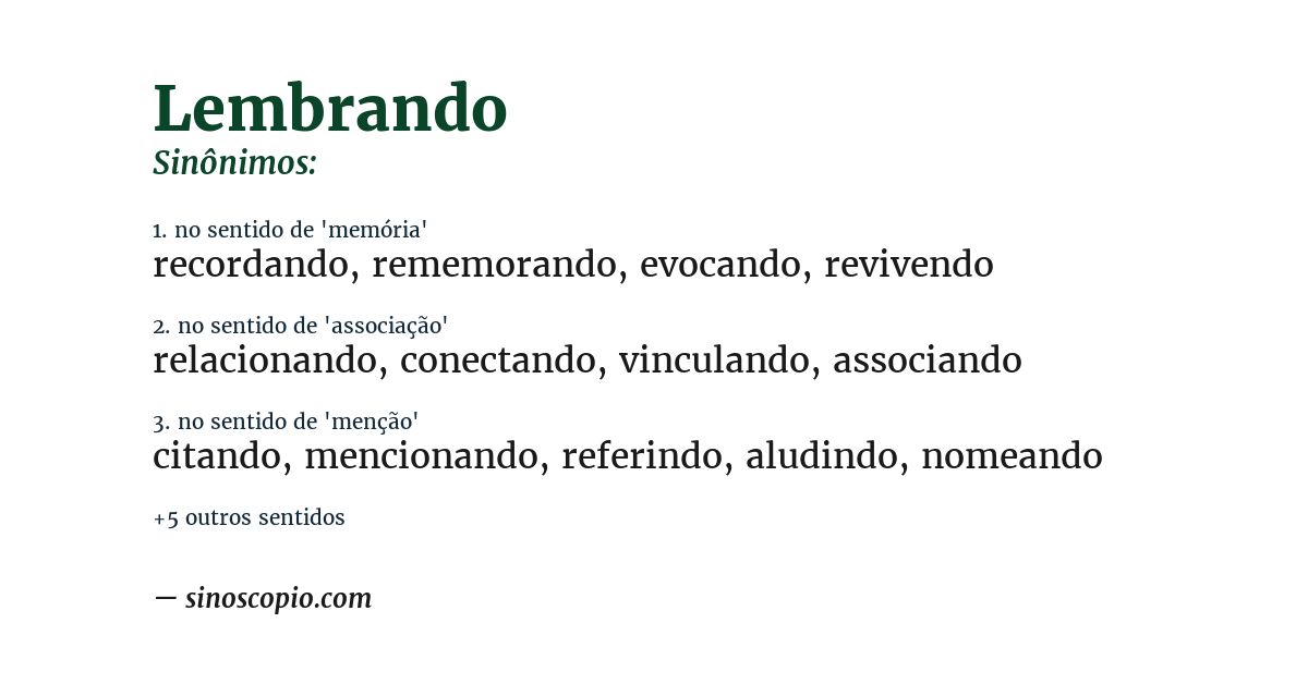 Sinônimo de lembrando