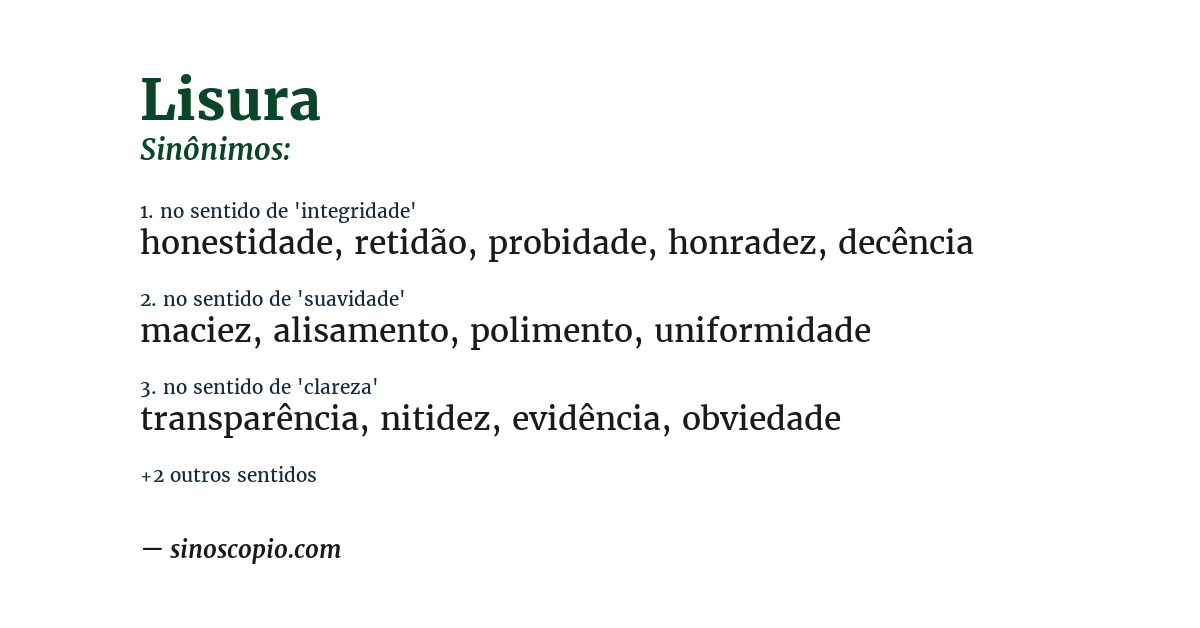 Sinônimo de lisura