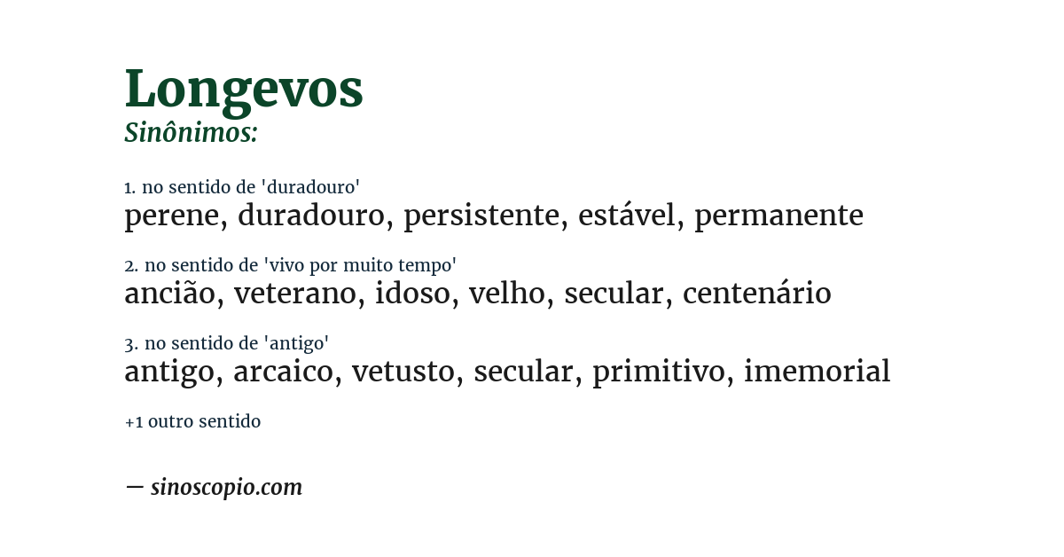 Sinônimo de longevos