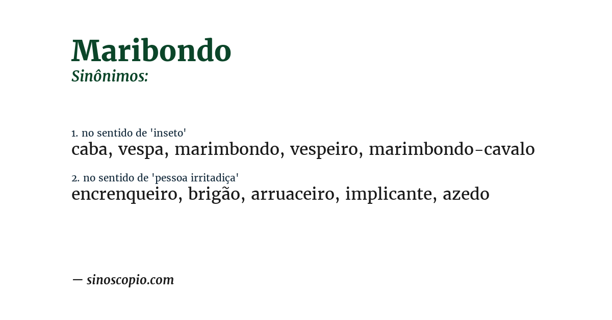Sinônimo de maribondo