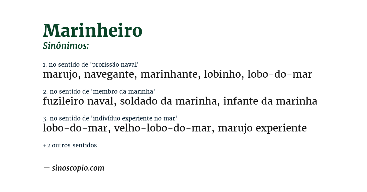 Sinônimo de marinheiro