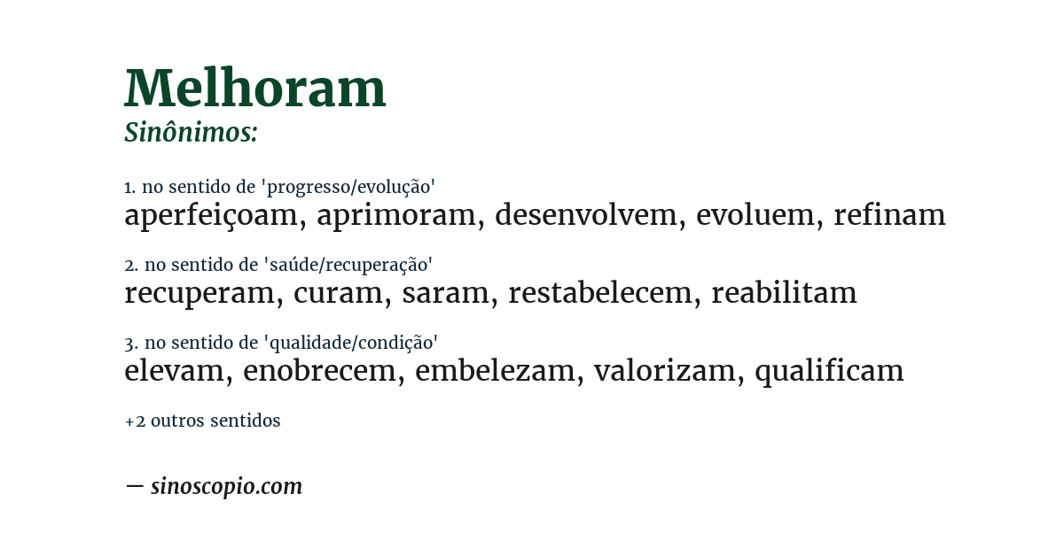 Sinônimo de melhoram