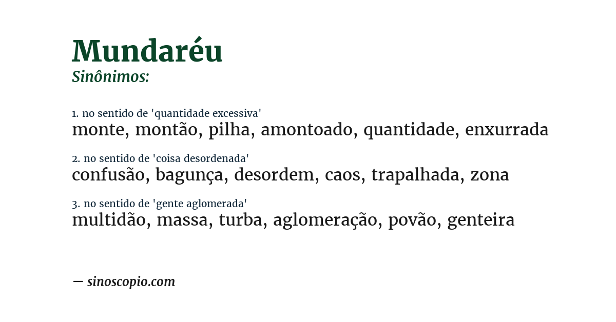 Sinônimo de mundaréu