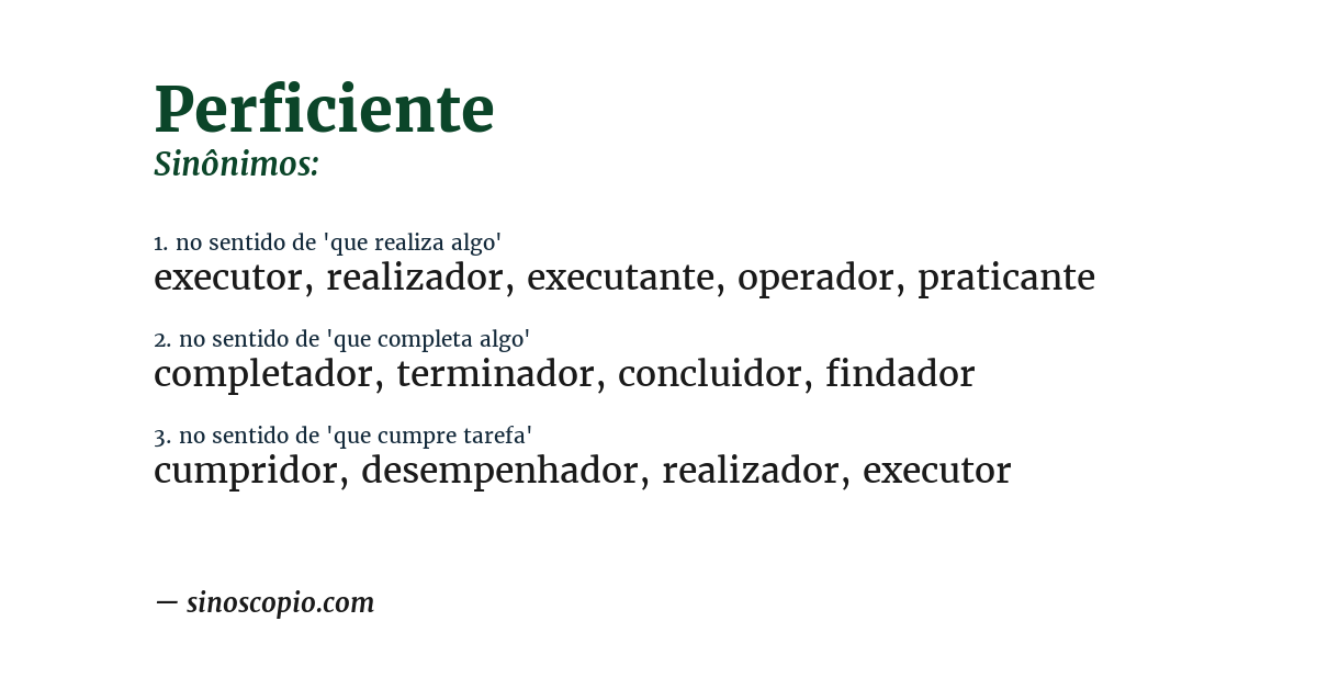 Sinônimo de perficiente