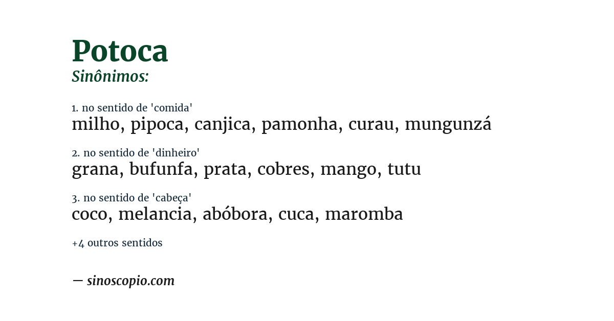 Sinônimo de potoca