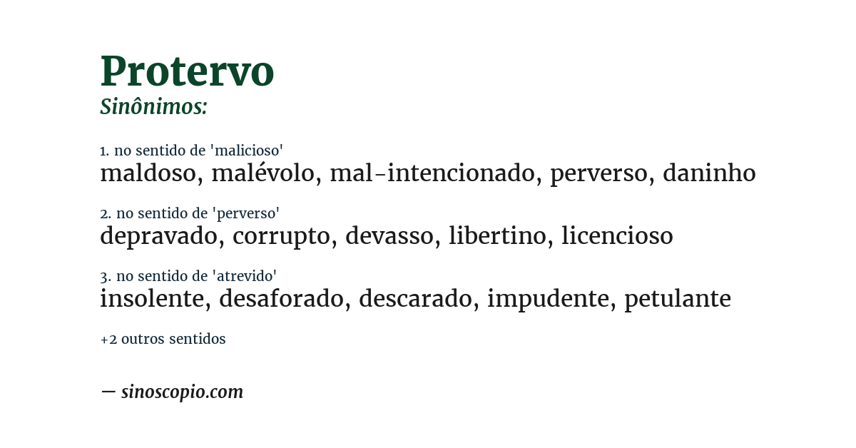 Sinônimo de protervo