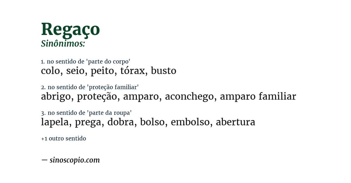 Sinônimo de regaço