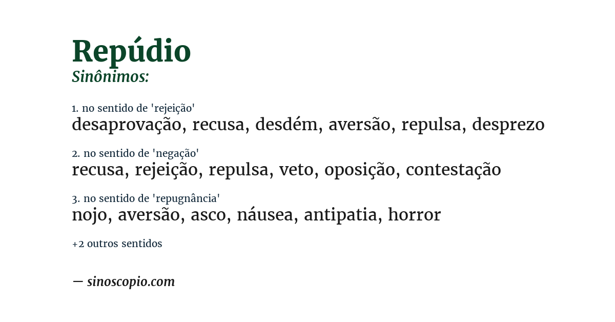 Sinônimo de repúdio