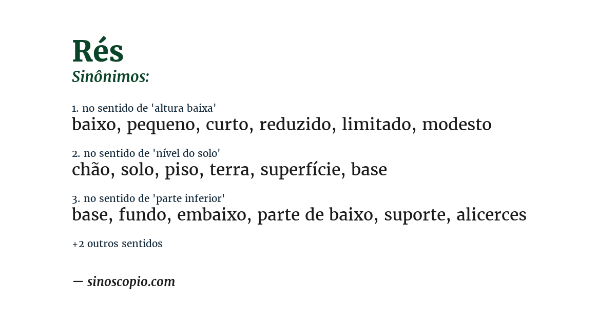 Sinônimo de rés