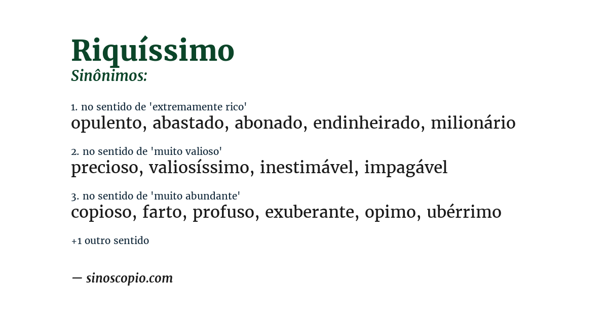 Sinônimo de riquíssimo