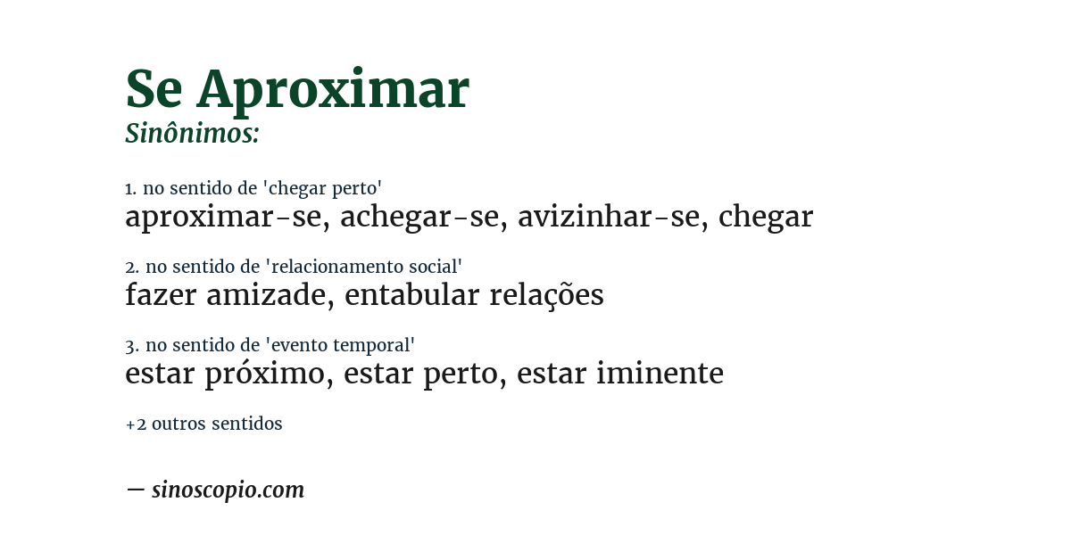Sinônimo de se aproximar