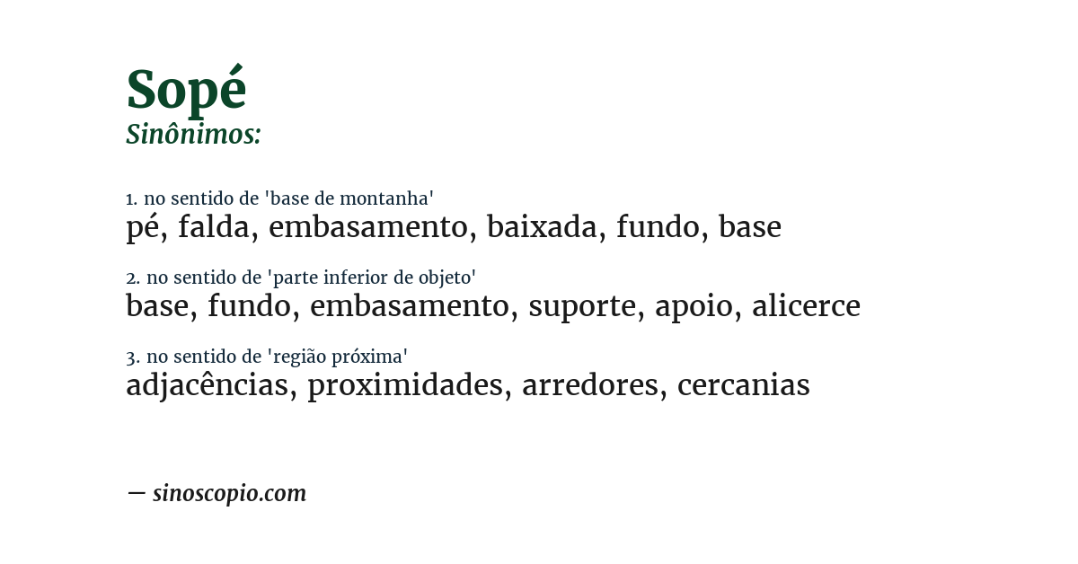 Sinônimo de sopé