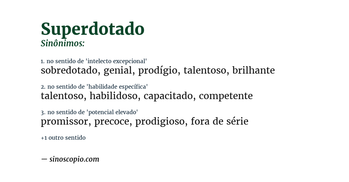 Sinônimo de superdotado