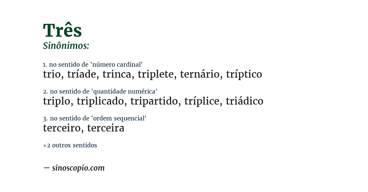 Sinônimo de três