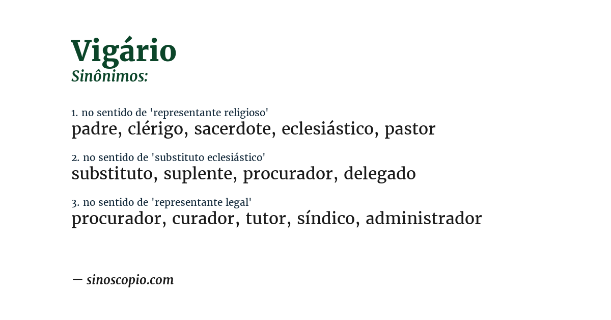 Sinônimo de vigário