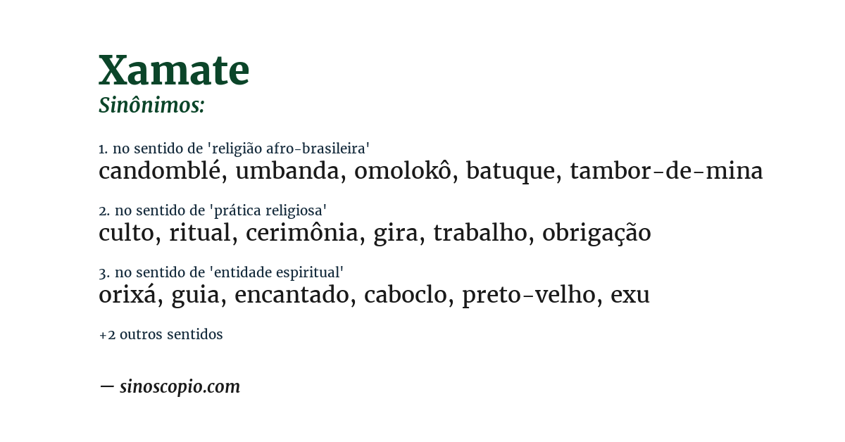 Sinônimo de xamate