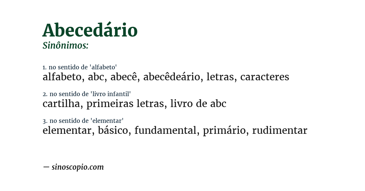 Sinônimo de abecedário
