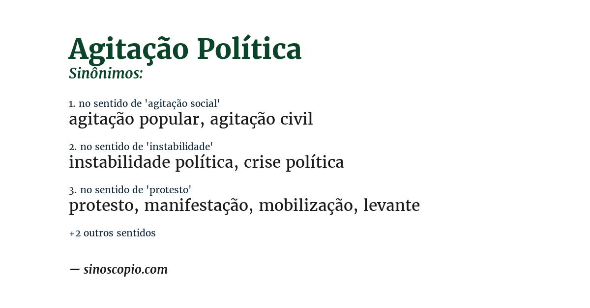 Sinônimo de agitação política