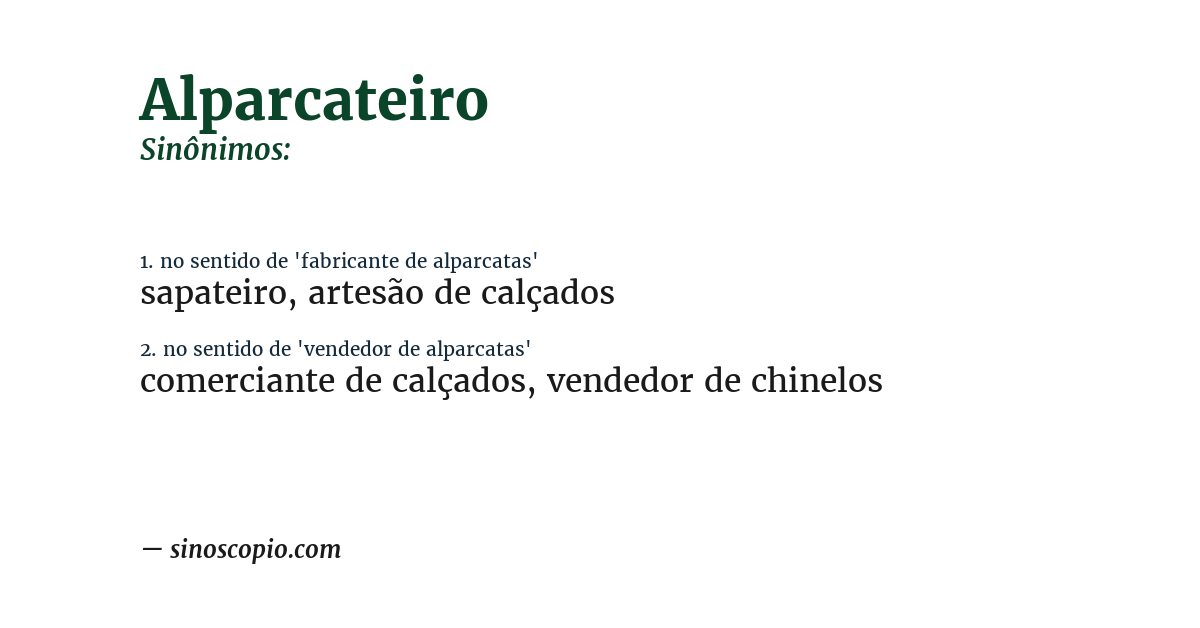 Sinônimo de alparcateiro