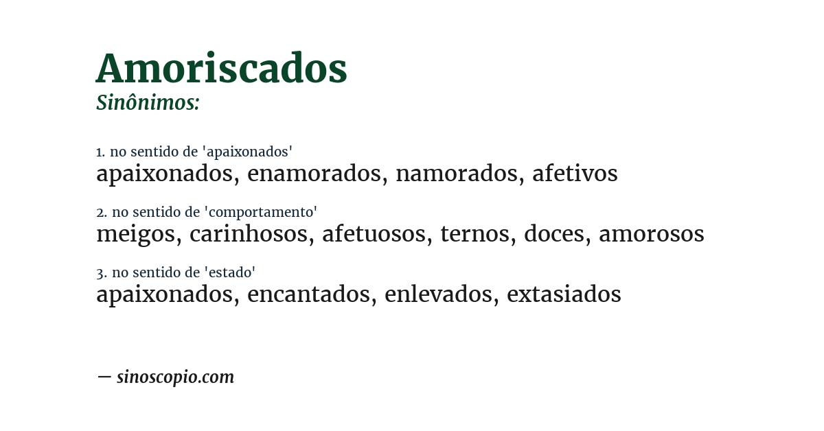 Sinônimo de amoriscados