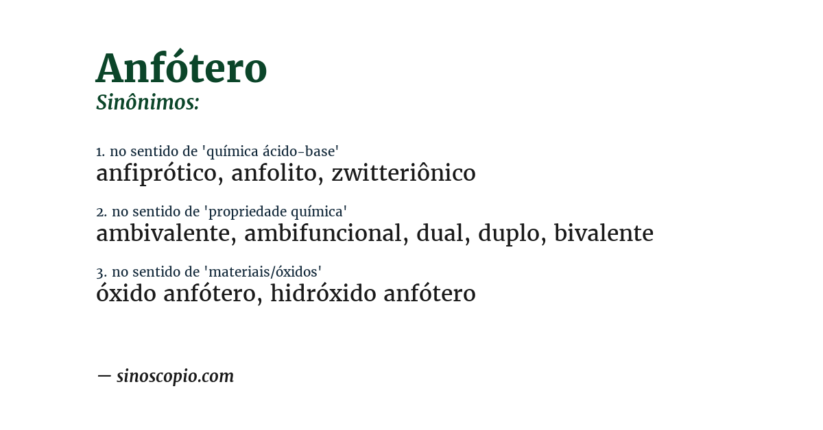 Sinônimo de anfótero
